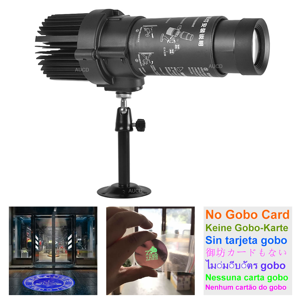 90-240V AC 20W HD LED projection lamp for outdoor advertising, featuring zoom and logo display in cafes and shops