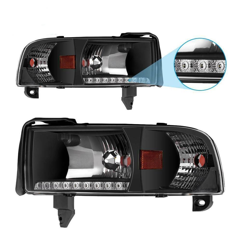 94-01 Dodge Ram 1500/2500/3500 headlight assembly with DRL and projector for pickup trucks