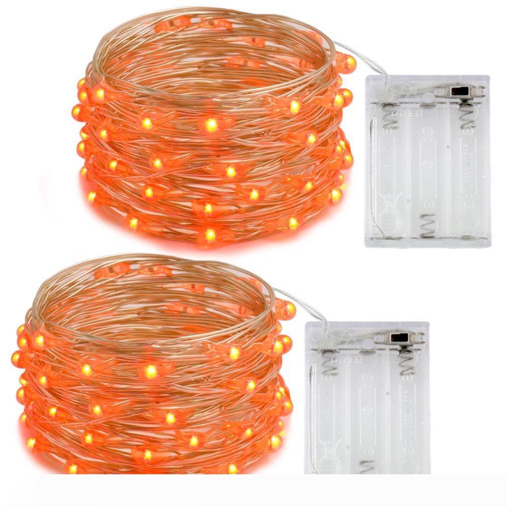 9-color 50-LED fairy Christmas string lights with battery operation for holiday decoration