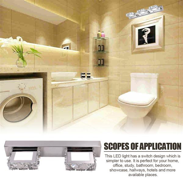 9W Three Lights Crystal Surface Bathroom Bedroom Lamp Warm White Light Silver Super brightness waterproof Wall Lamps high brightness

Ultra-bright 9W crystal surface wall lamp with warm white light, waterproof design for bathroom and bedroom, silver finish