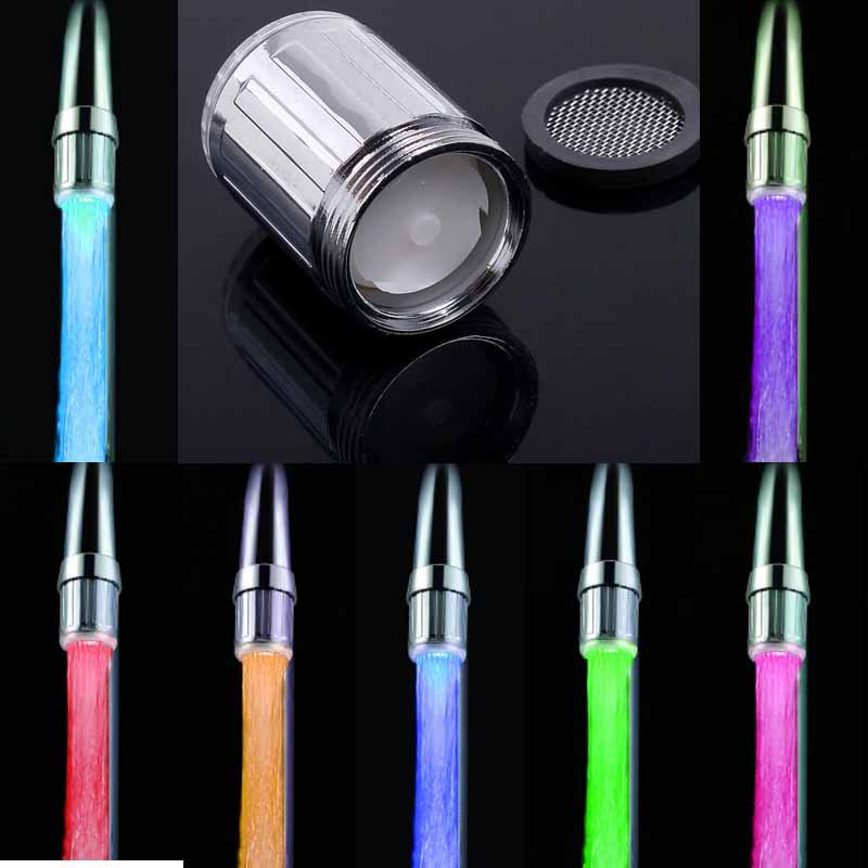 ABS Romantic 7-Color LED Faucet with Temperature Sensor for Bathroom and Kitchen Showers