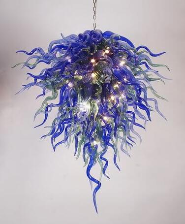 AC 110V-220V colorful Murano glass chandeliers with custom LED pendant lighting