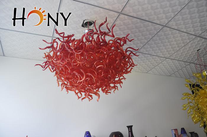 AC LED ceiling lights with crystal bulbs, 110V/240V, featuring a modern and unique Murano amber glass chandelier design