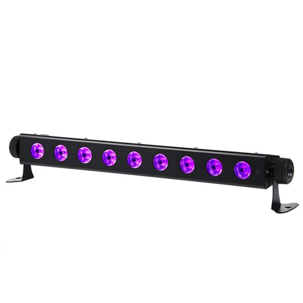 AC100V-240V 260W UV LED light with remote, auto, sound, and DMX control for DJ, wedding, and stage use in black