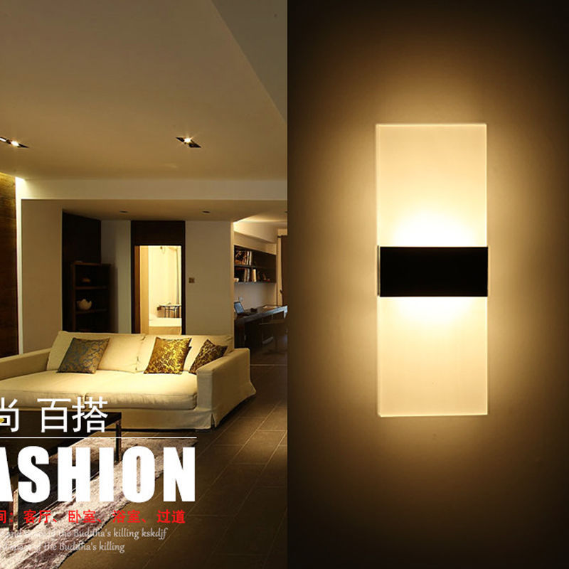 Acrylic LED wall sconce lamp with antique rectangular design for indoor porch lighting