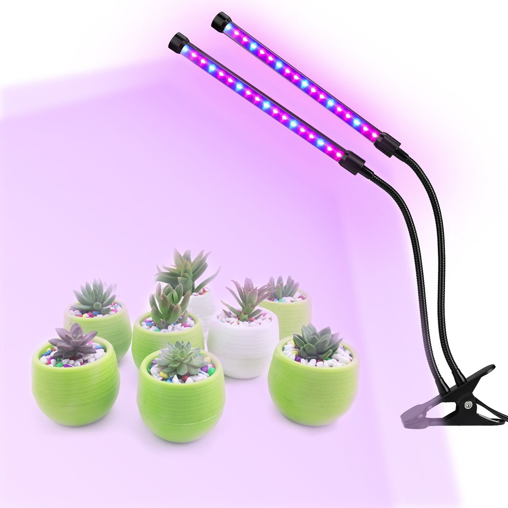 Adjustable 40LED black grow light with 2 flexible arms for indoor plants