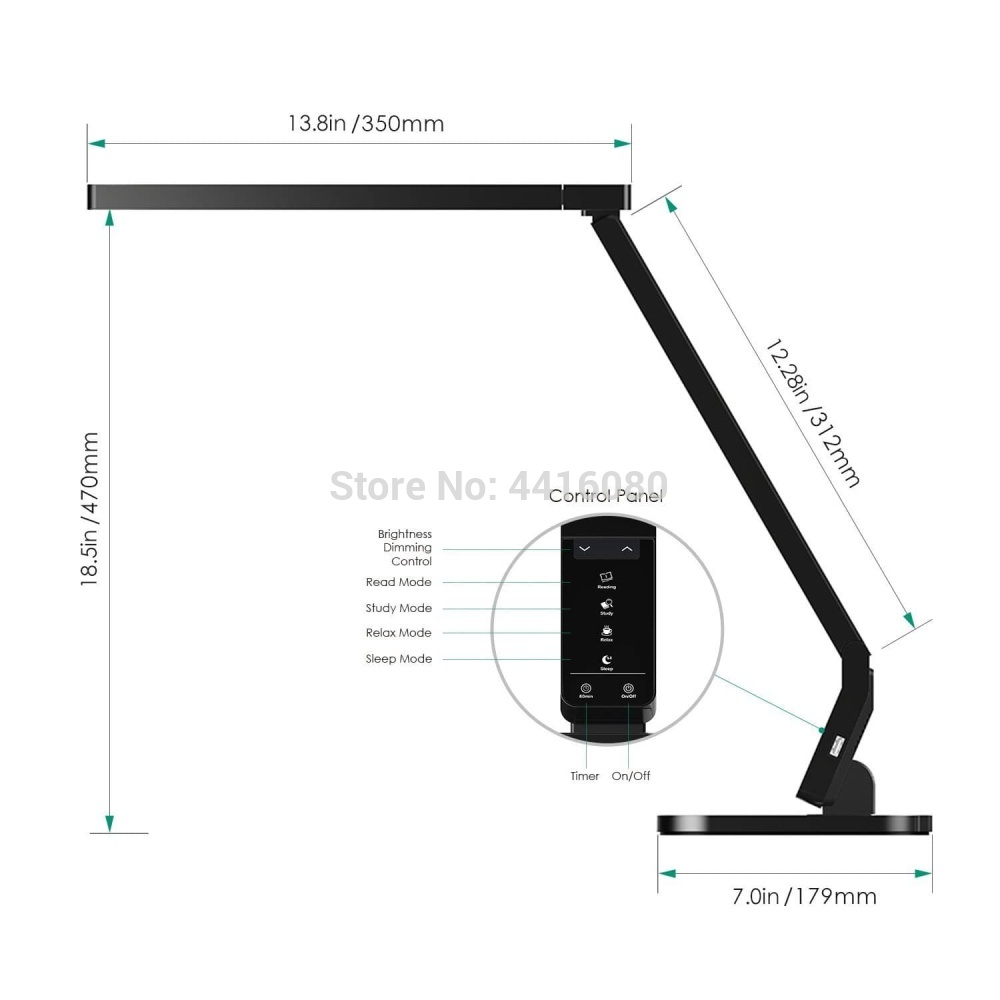 Adjustable LED desk lamp with eye-protective stepless dimming