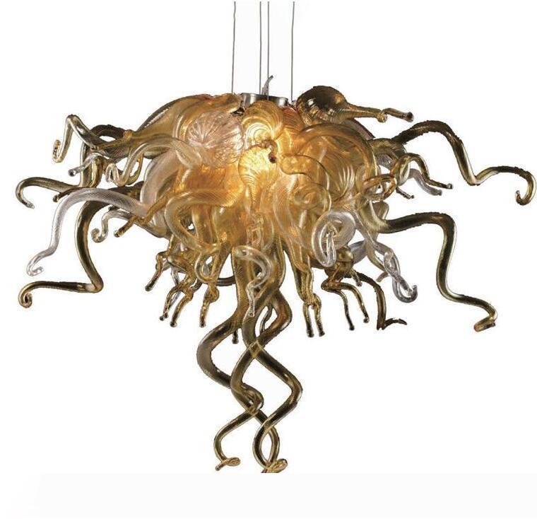 Affordable gold Murano glass chandelier pendant lights for wholesale, perfect for new home decoration