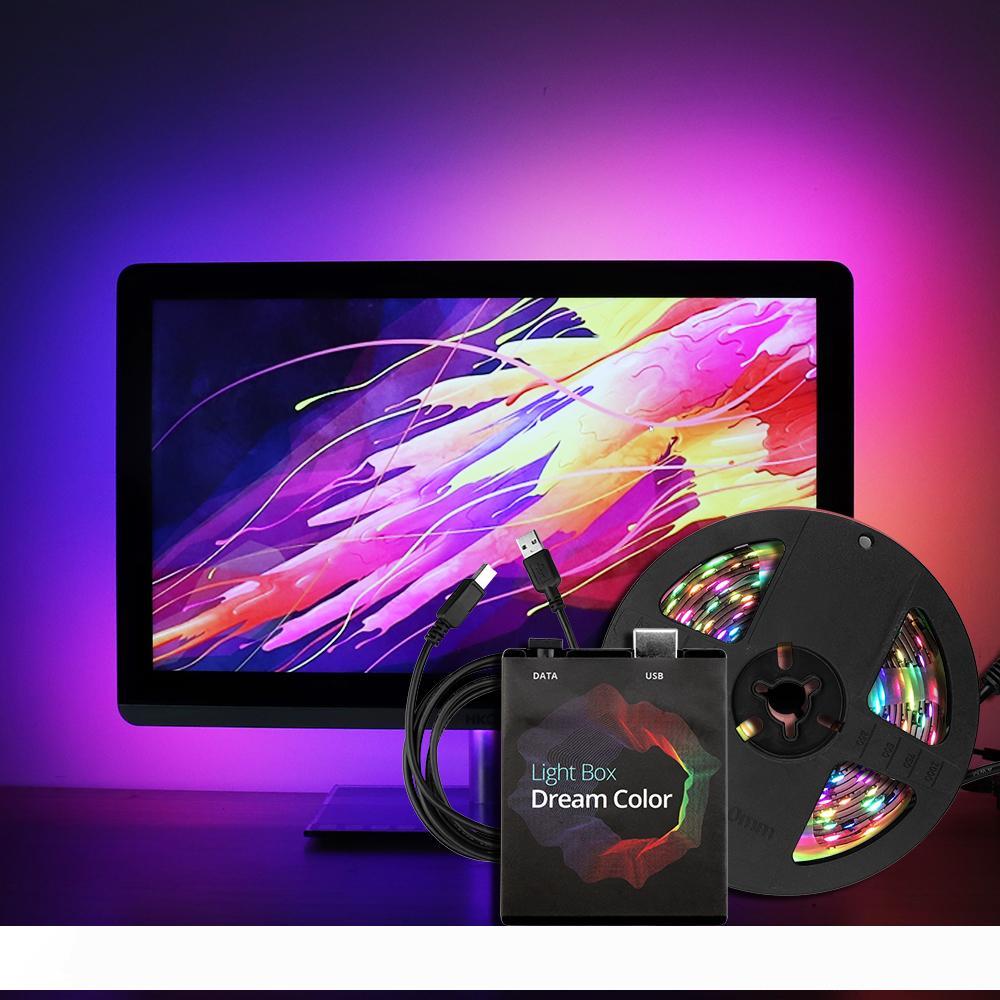 Ambilight USB LED Strip light 5050 RGB Dream color ws2812b strip for TV Desktop PC Screen Backlight lighting 1M 2M 3M 4M 5M