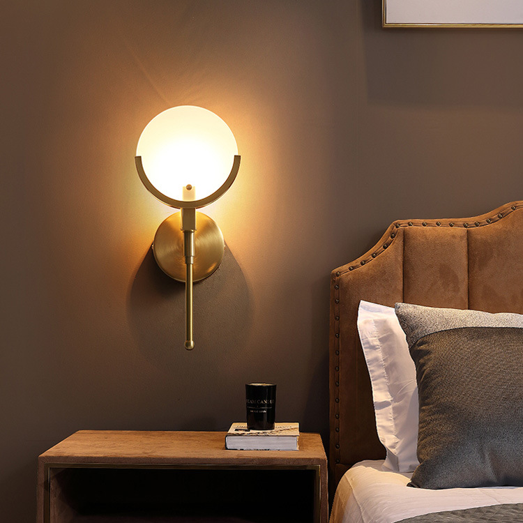 American Copper Wall Lamp for Living Room, Bedroom, Aisle, Stair, and Bathroom Mirror Lighting in Gold Home Fixture