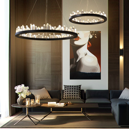 American Crystal Chandelier LED Lights Modern Crystal Chandeliers Lighting Fixture Nordic Round Home Indoor Light Living Room Hanging Lamp

Modern LED crystal chandelier with Nordic round design for indoor lighting in living rooms