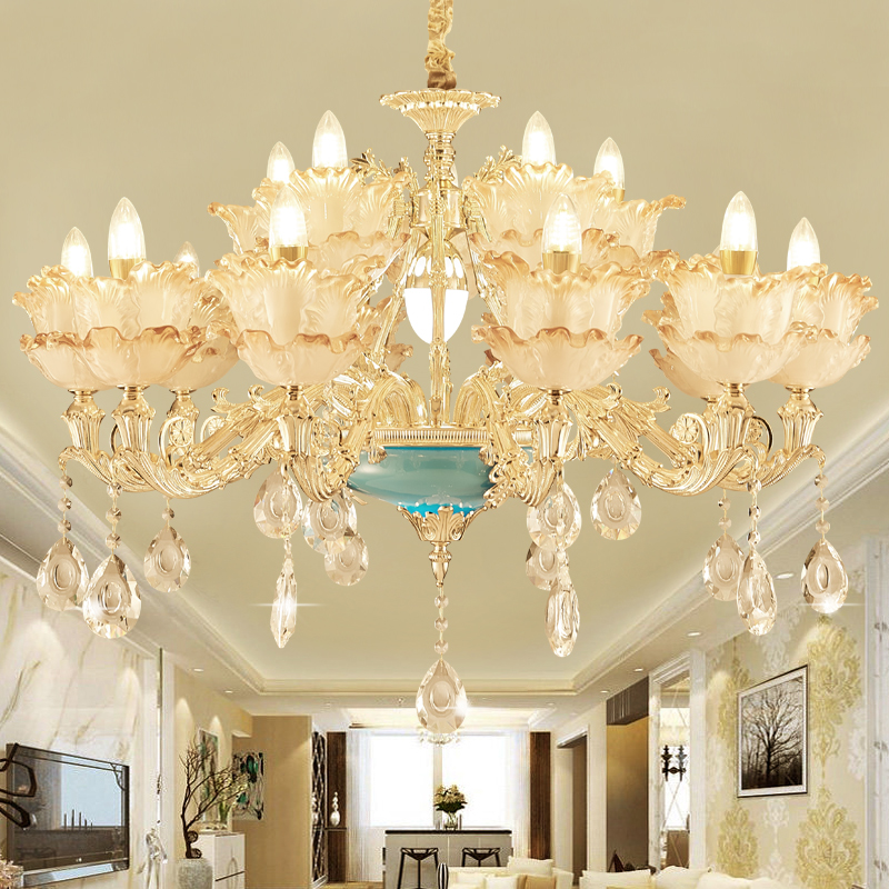 American K9 Crystal Chandelier LED Light European Romantic Crystal Chandeliers Lights Fixture Can Be Ceiling Lamp Home Indoor Lighting 3 Color Dimma