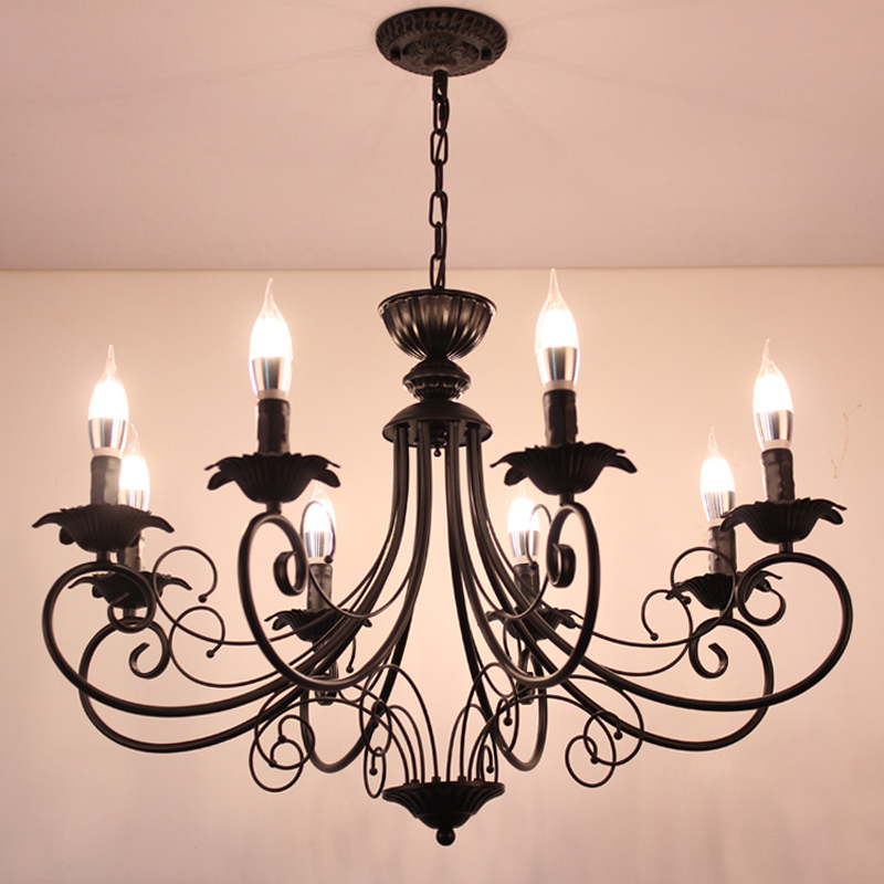 American Lamp Living Room Decoration Chandelier Lighting Wrought Iron Bedroom Dining Room Lights Nordic Atmosphere European Retro Pendant Lamps