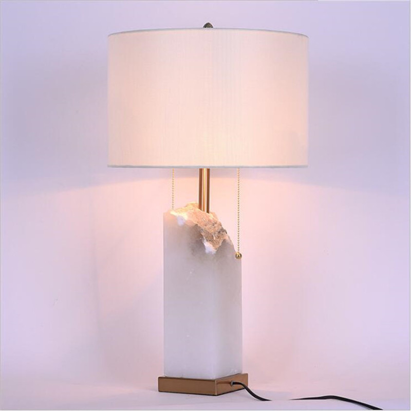 American natural marble desk lamps for modern villa, club, and hotel bedside lighting with a simple, stylish design