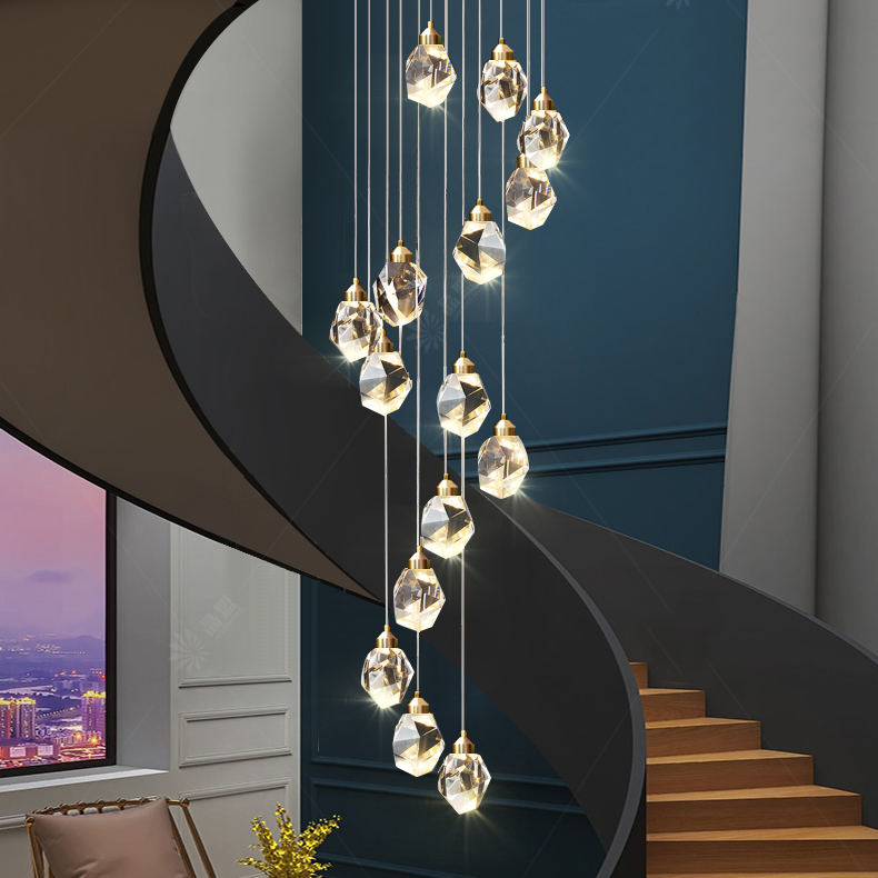 American Spiral Crystal Chandelier LED Modern Stair Way Long Hanging Lamps Luxury Droplight Length 160cm-350cm Hotel Restaurant Home Indoor Lighting

Elegant spiral crystal LED chandelier with mode...