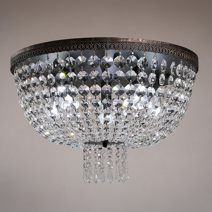 American-style vintage crystal ceiling light fixtures for elegant home lighting in living rooms and bedrooms with LED technology