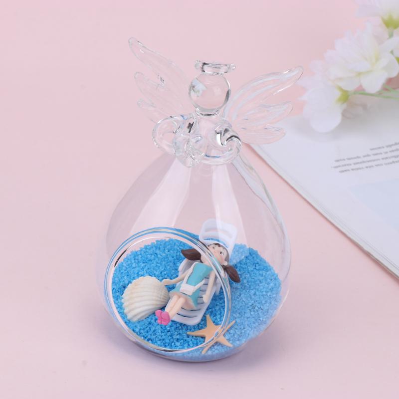 Angel-shaped Mediterranean glass hanging globe lamp cover for home decor and festive gifting