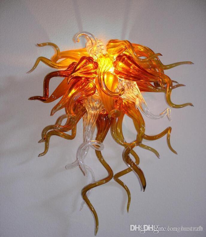 Antique handcrafted glass wall sconce with LED lighting, inspired by Murano art decor