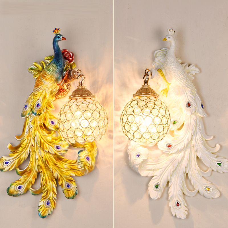 Antique resin wall lamp for creative living room decor, ideal as background lighting in hotels, bedrooms, or clothing stores