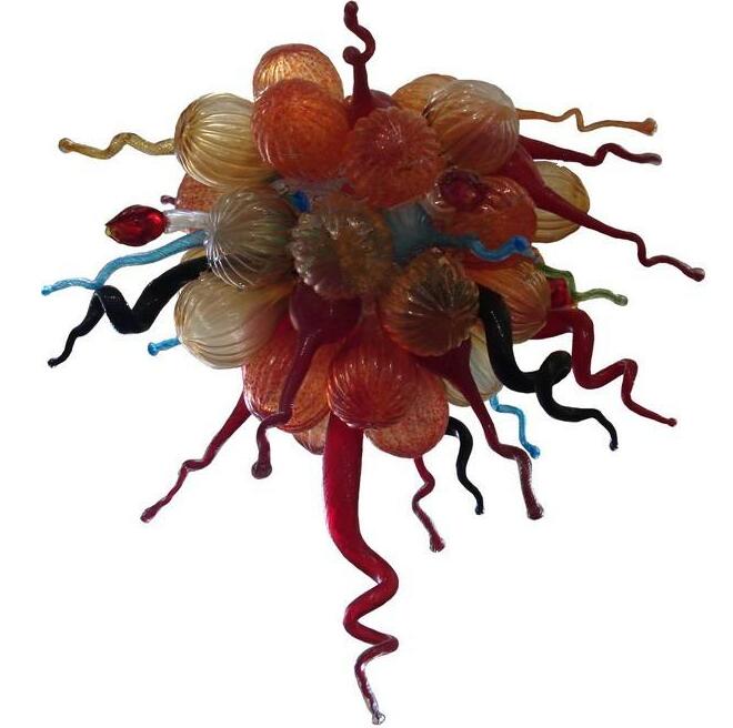 Antique Style Lamps Chandeliers Lightings Indoor Multi Colored Pendant Lighting Hand Blown Murano Glass LED Chandelier Light Modern