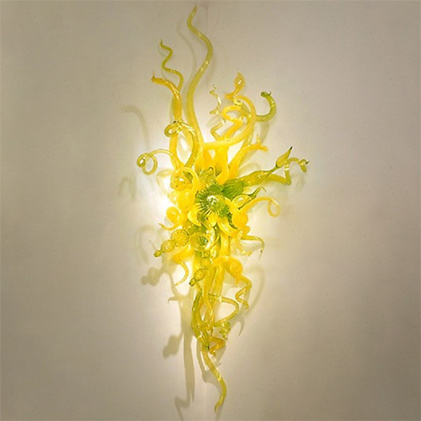 Art Deco green wall lamps for stylish living room decor, bold yellow lights adding elegance to hallways and hotels, size 40x70cm