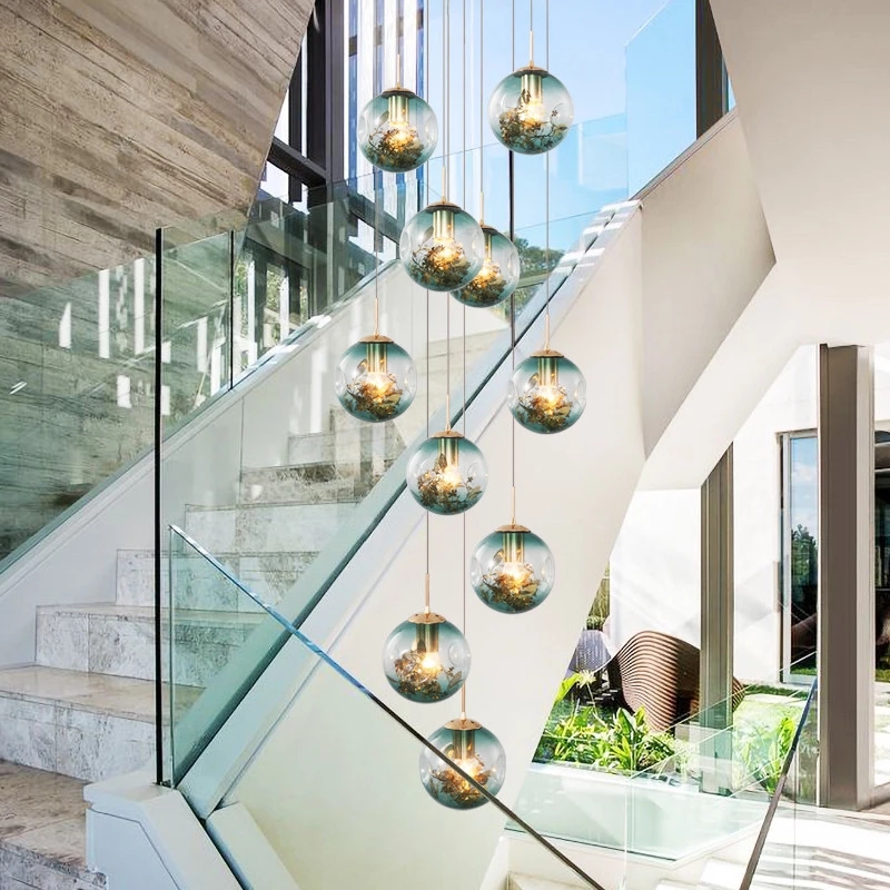 Art deco hanging home dining room decorating long foyer staircase modern hand blown glass chandelier light for high ceilings

Modern art deco glass chandelier for high-ceilinged dining rooms and lo...