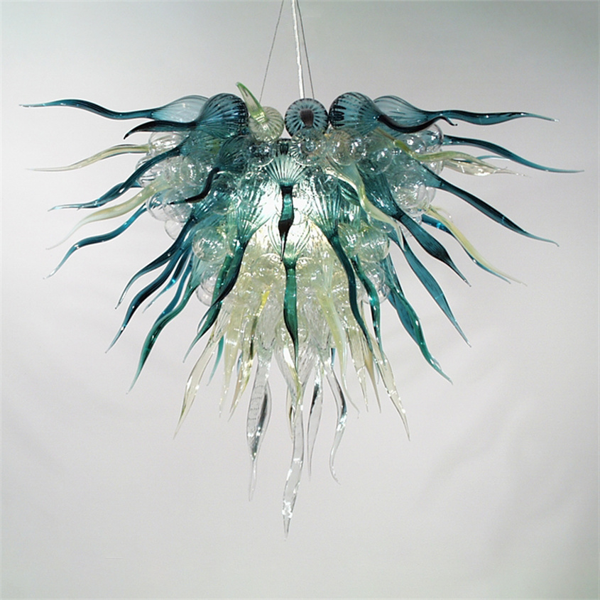 Art Deco Nordic Colorful LED Lamps, Hand-Blown Glass Chandeliers for Living Spaces, 60cm Wide and High