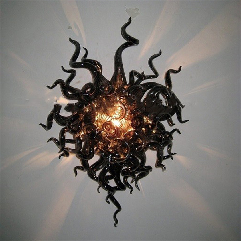 Art Deco Nordic wall lamp in black with glass shades, 50cm wide and 70cm tall, ideal for home, living room, or bedroom decor