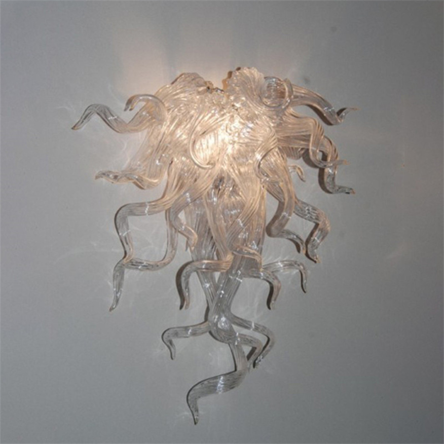 Art Deco style custom LED wall lamps for homes and bathrooms, featuring transparent colored glass in 50x60 cm size with crystal indoor lighting