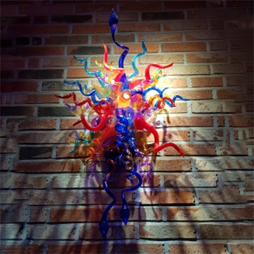 Art Deco style decorative lamp for living room wall, 24x36 inches, multicolor floral design interior lighting