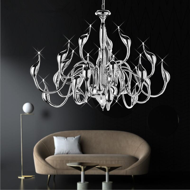 Art Deco style LED swan chandelier with 12/18/24 arms for ceiling lighting in bedrooms and living rooms