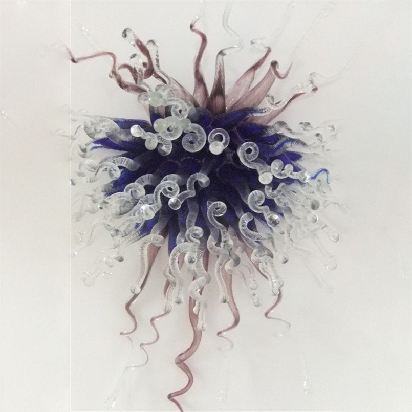 Art Deco style purple LED flower wall lamp for bedroom decor, 40x70cm glass sconce