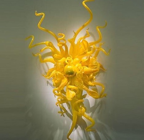 Art Deco yellow glass wall lamps for modern home and hotel decor