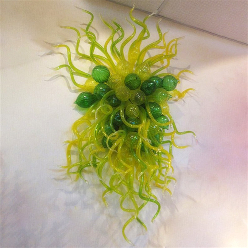 Art Deco-inspired abstract lamps for home and wall decor, featuring OEM green-colored mouth-blown Murano floral art crafts, elegant interior lighting, and a beautiful 40cm wide design