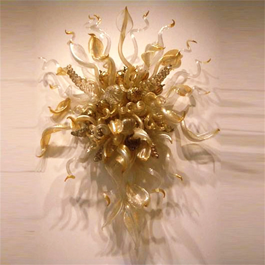 Art Deco-inspired abstract wall lamps in gold, handcrafted for elegant interiors, measuring 60x80 cm