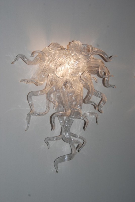 Artistic blown glass wall lamps in miniature and affordable white Murano glass decorative sconces