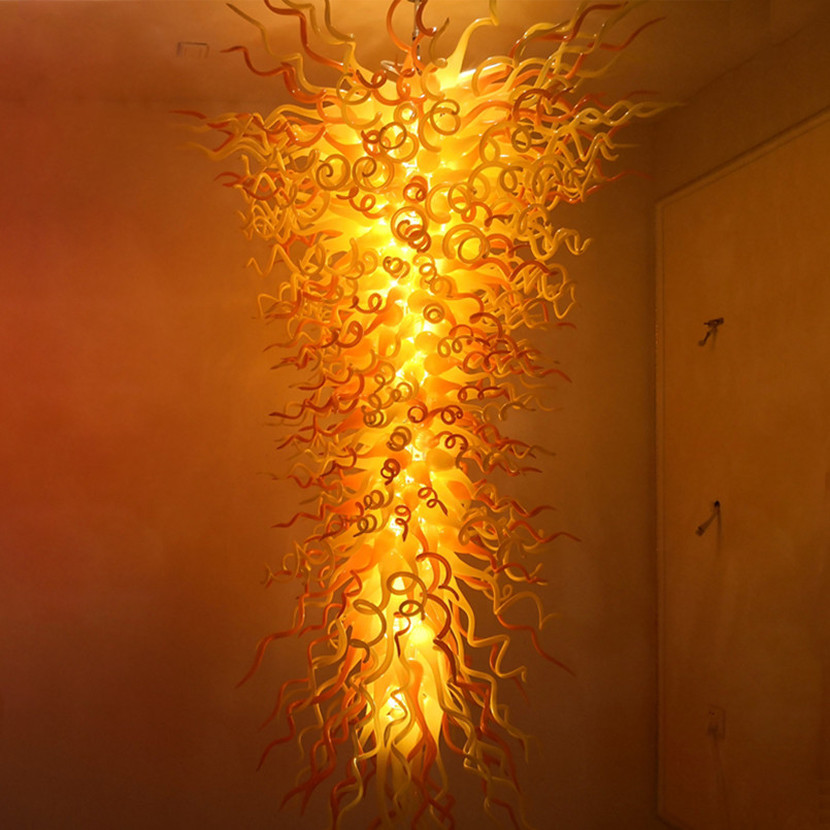 Artistic Gold-Toned Glass Chandelier Lamp for Luxury Villa and Hotel Interiors
