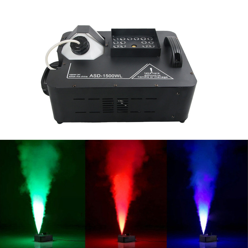 AUCD 1500W RGB LED DMX fog machine with remote control for stage and party lighting effects