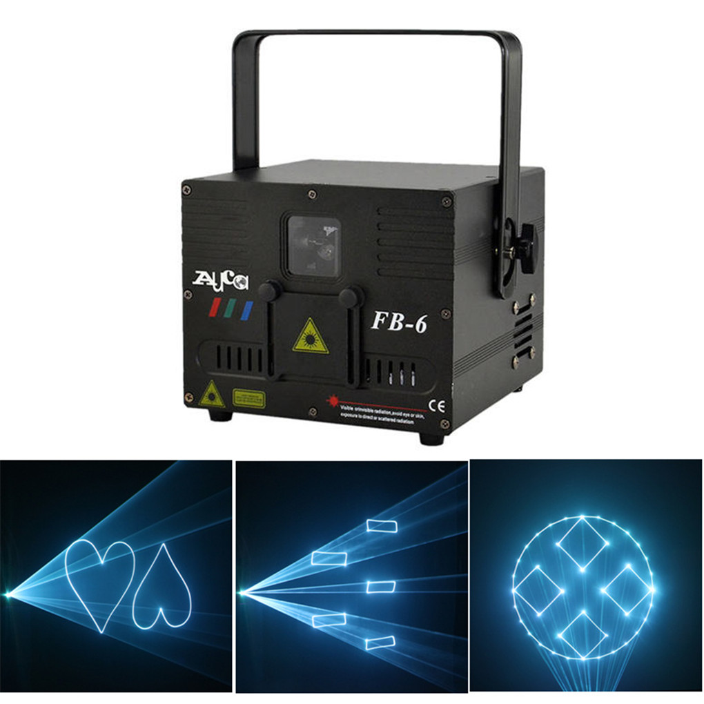 AUCD 2W DMX ILDA White Animation Scan Laser Projector Lighting Professional Disco Nightclub KTV RGB Mixed W Beam Projection Wedding DJ Party Show St