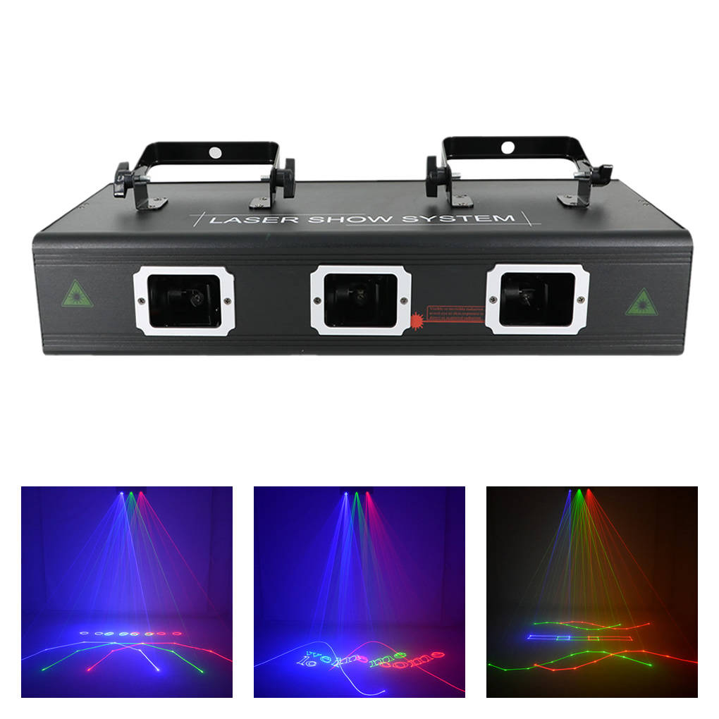 AUCD 3 Lens 1.4W RGB Red Green Blue Animation Scan Projector Laser Lights Beam DMX PRO Disco DJ Party Show Stage Lighting DJ503