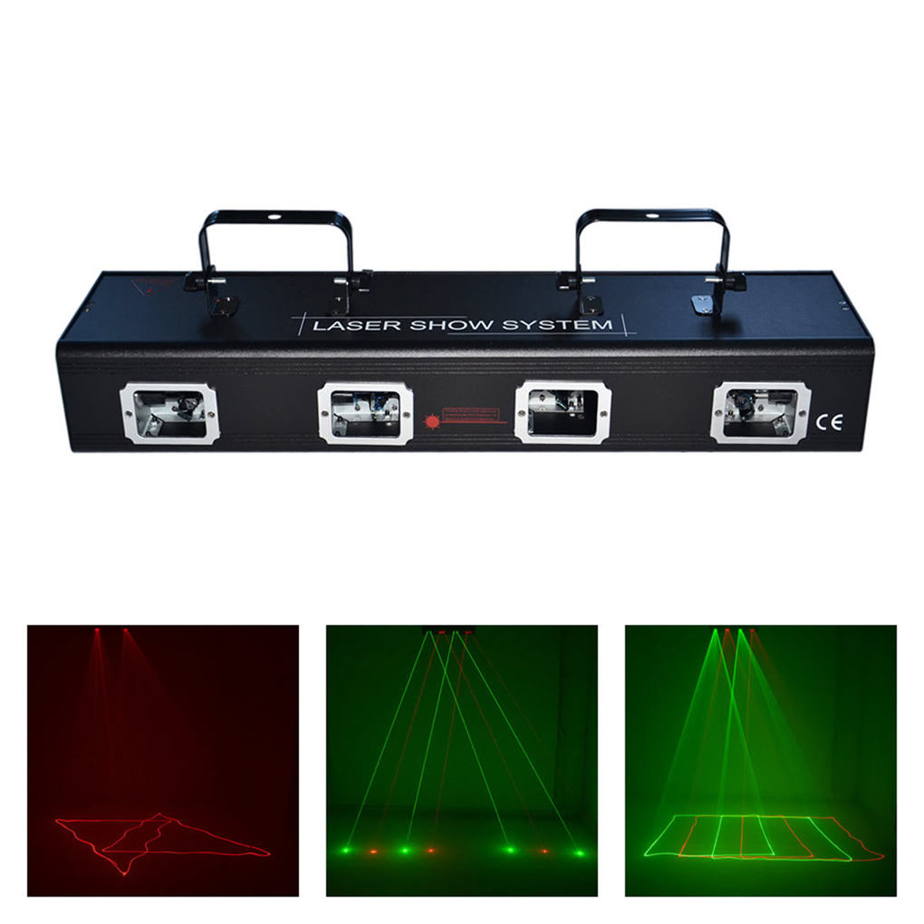 AUCD 4 Lens RGB Laser 7CH DMX DPSS Scanner for Stage Lighting and DJ Disco Shows - Model DJ-505RGRG