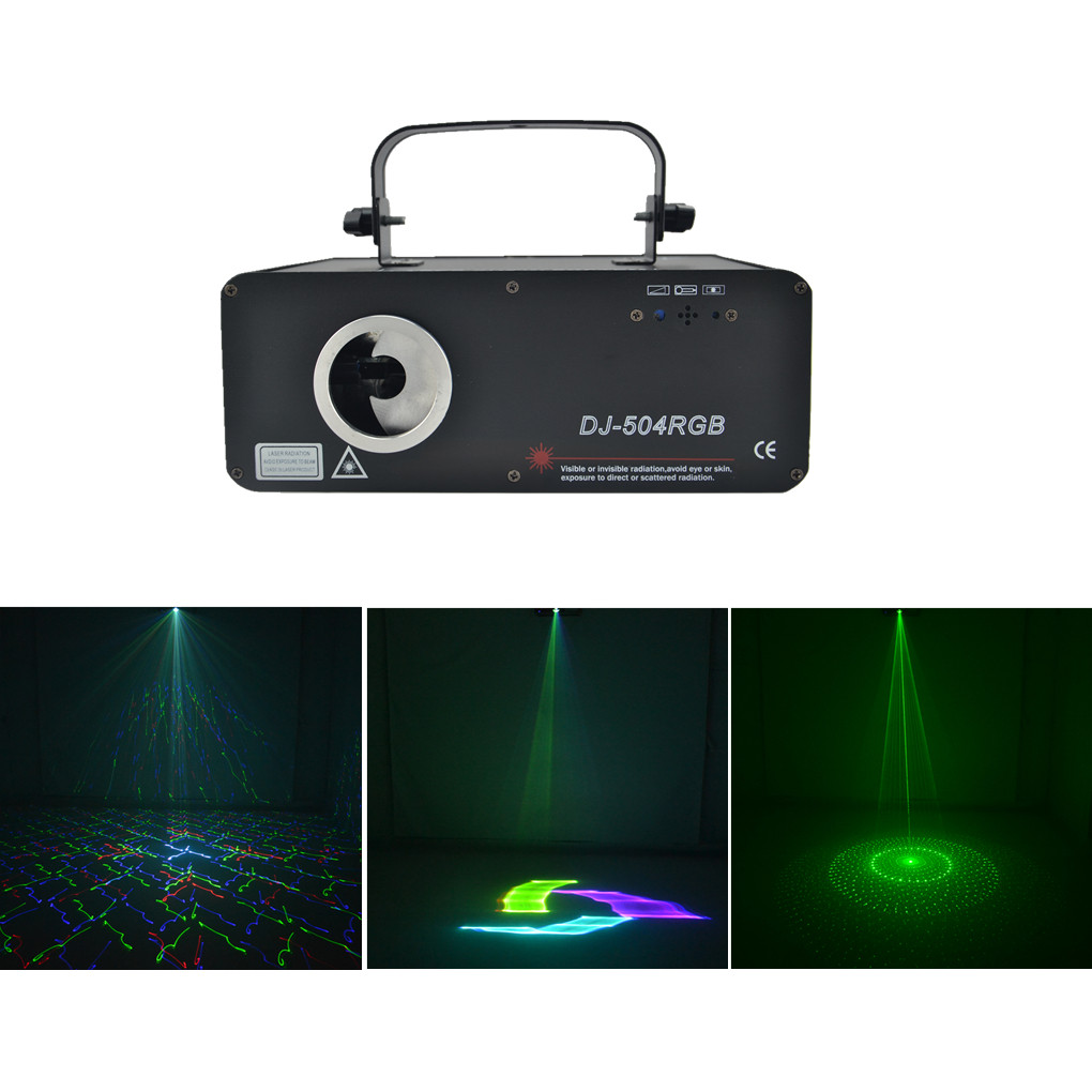 AUCD 500mW 5-in-1 RGB 3D laser projector with 13 DMX channels for stage and DJ shows