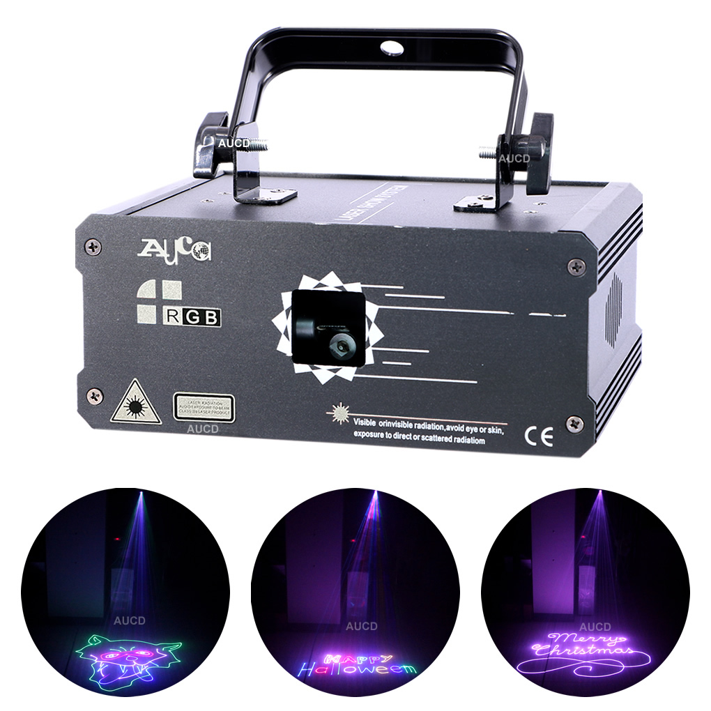 AUCD 500mW to 2W DMX RGB Animated Laser Projector for Nightclubs, Weddings, DJ Parties, and Stage Shows