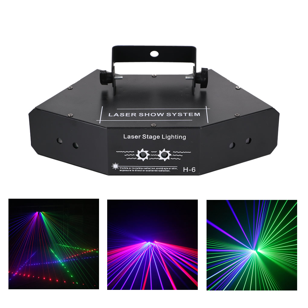 AUCD DJ 6 Eyes RGB Beam Network Wondeful DMX Laser Stage Lighting Home Wedding Holiday Party Show Projector Light Effect A-X6