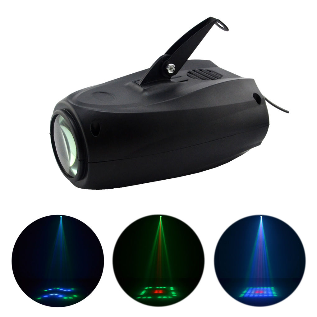 AUCD Mini Leds RGBW Lattice 64 Patterns Sound Projector Lights Disco Home Club Christmas Party DJ Show System Stage Lighting LE-M03