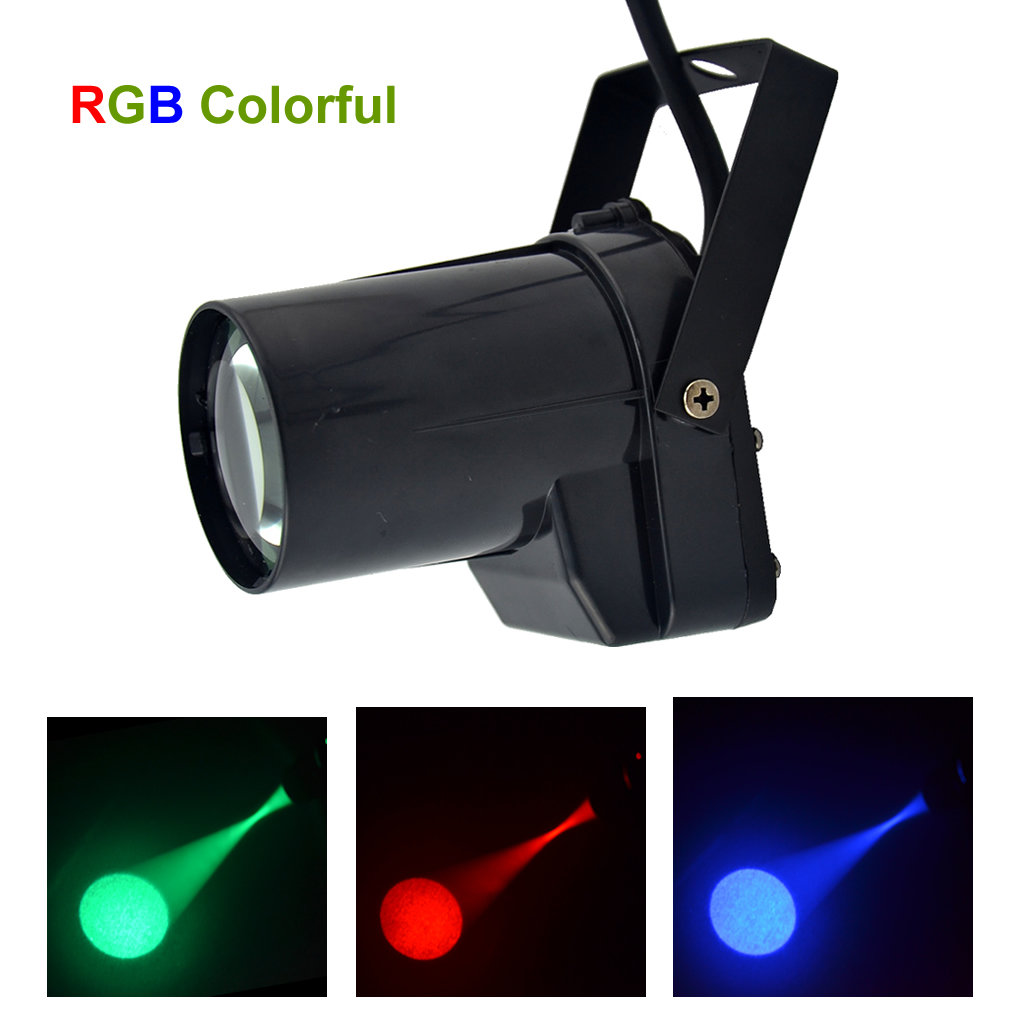 AUCD Mini Portable 5W RGB LED Pinspot Light with Strong Beam for DJ Parties and Stage Shows LE-M01-RGB