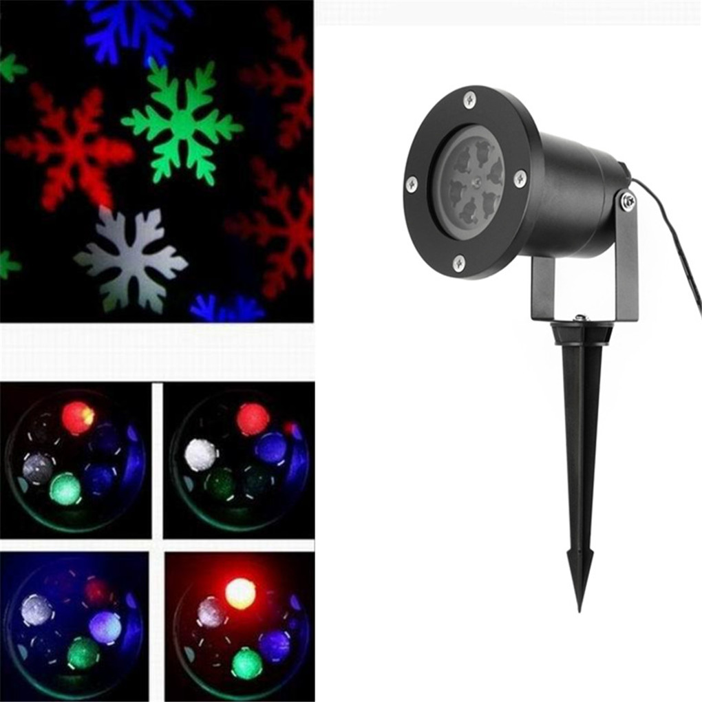 AUCD Outdoor Auto LED Moving Snowflake Spotlight Lamp Xmas Holiday Yard Lawn Garden Landscape Decoration Projector Lightings GO-LED02