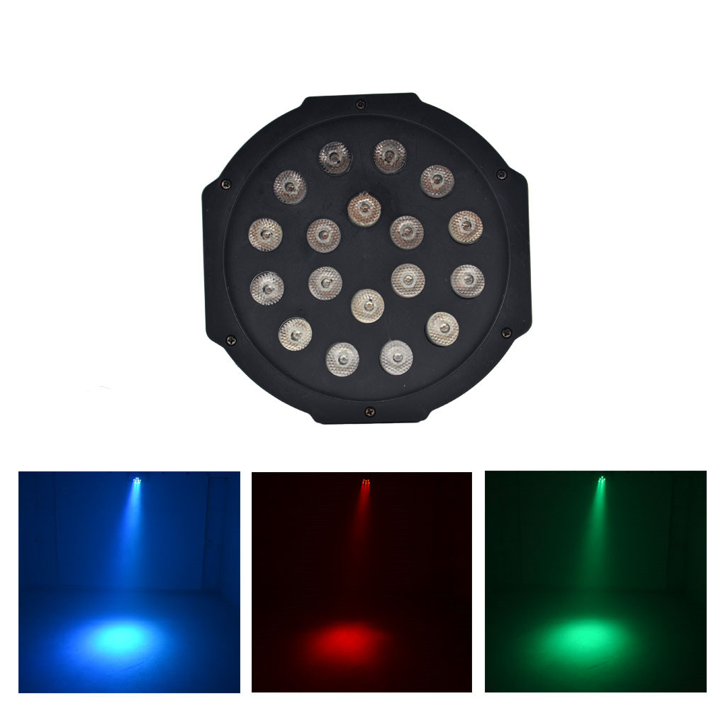 AUCD Portable 18W RGB LED PAR Lamp with DMX control for professional stage lighting effects