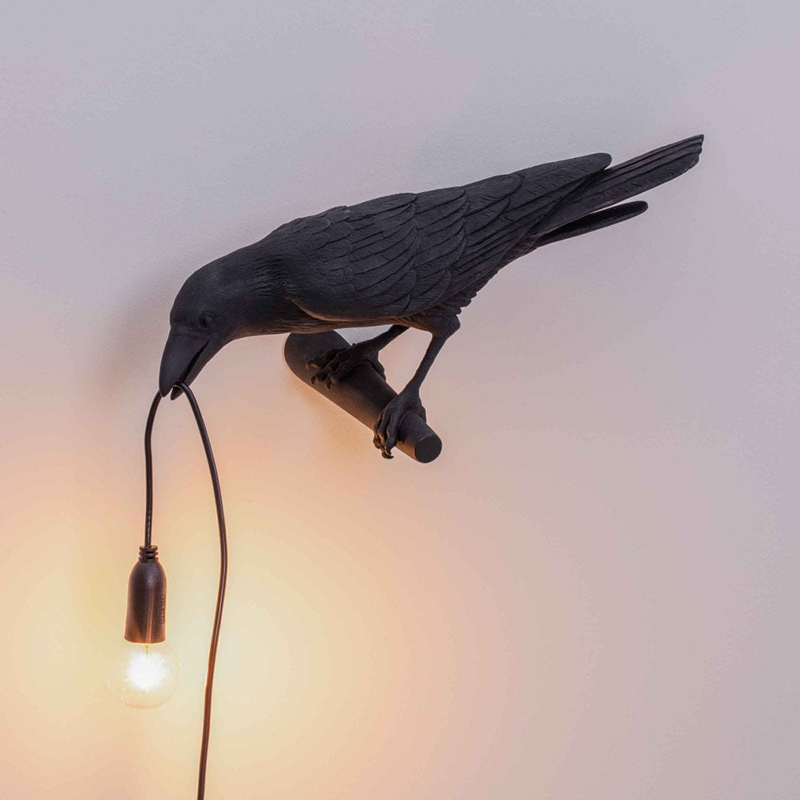 Auspicious Bird Resin Wall Lamp Nordic Designer Creative Bedside Bbird Wall Light Animal Sconce For Bedroom Store Decoration led Lights