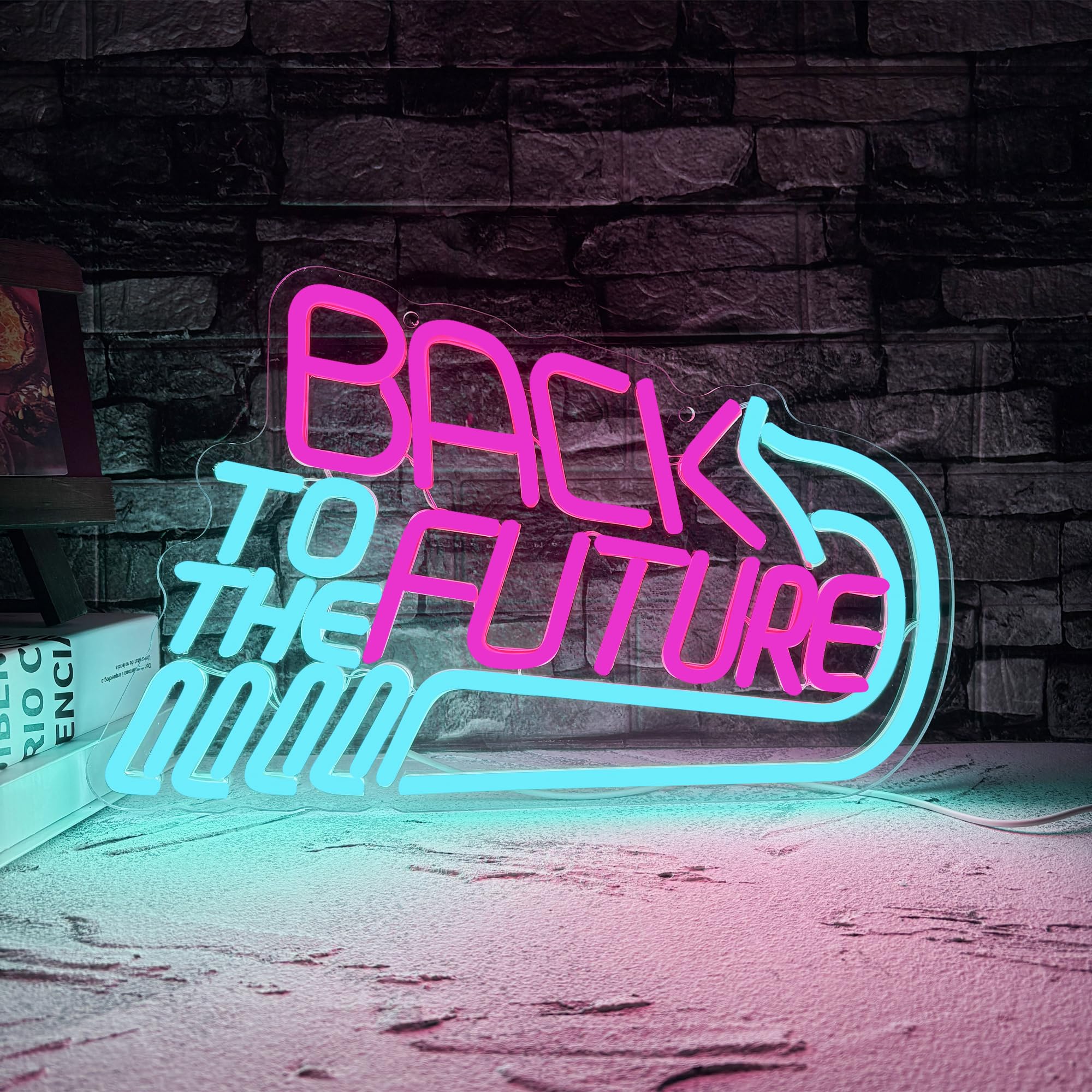 Back To The Future Glowing Sign, Adjustable Movie-Themed Neon Lamp, USB-Powered Gaming Room Wall Art for Bedroom Parties and Christmas Decor